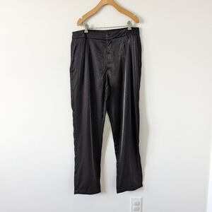 SHEIN Shiny High-Waist Trousers in Black - Size XL